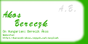 akos bereczk business card